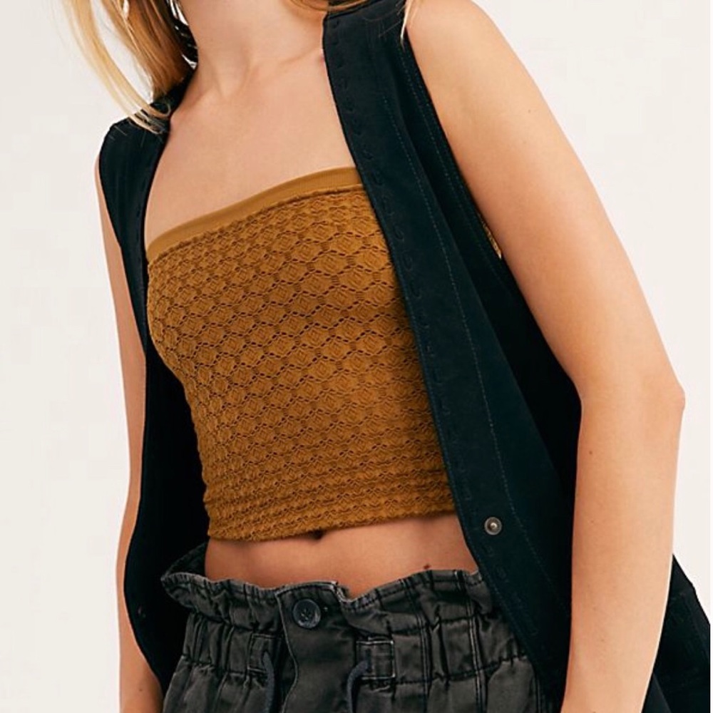 Free People Honey Textured Tube Top